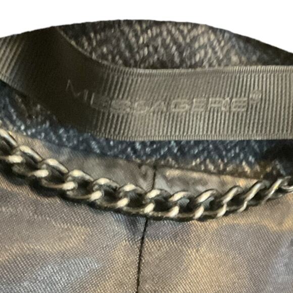 MESSAGERIE Italy Men Blazer US 38 EU 50Grey Herringbone Lana Wool-Read - Picture 6 of 16